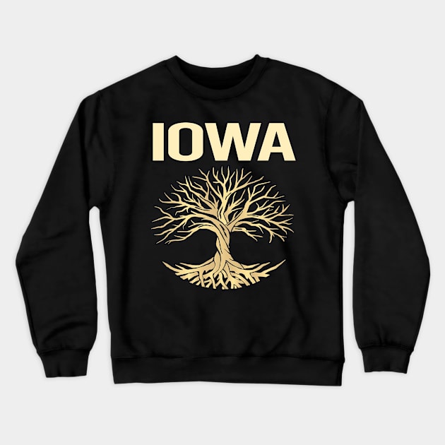 Nature Tree Of Life State Iowa Crewneck Sweatshirt by flaskoverhand